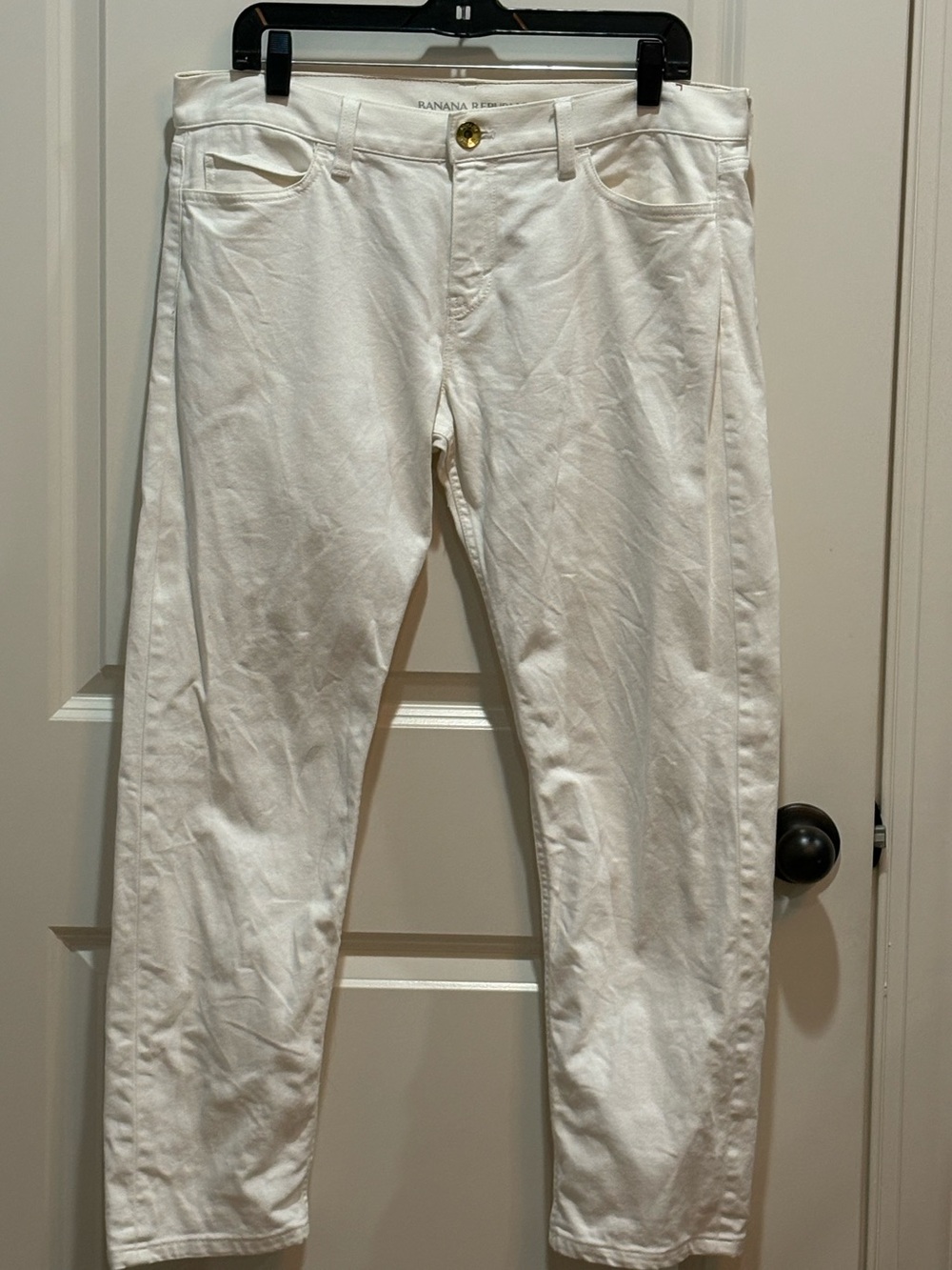 Banana Republic Slim-Boyfriend Straight White Jeans